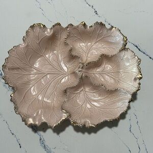 Calif. Orig Elegant Pink Leaf-Shaped Serving Platter